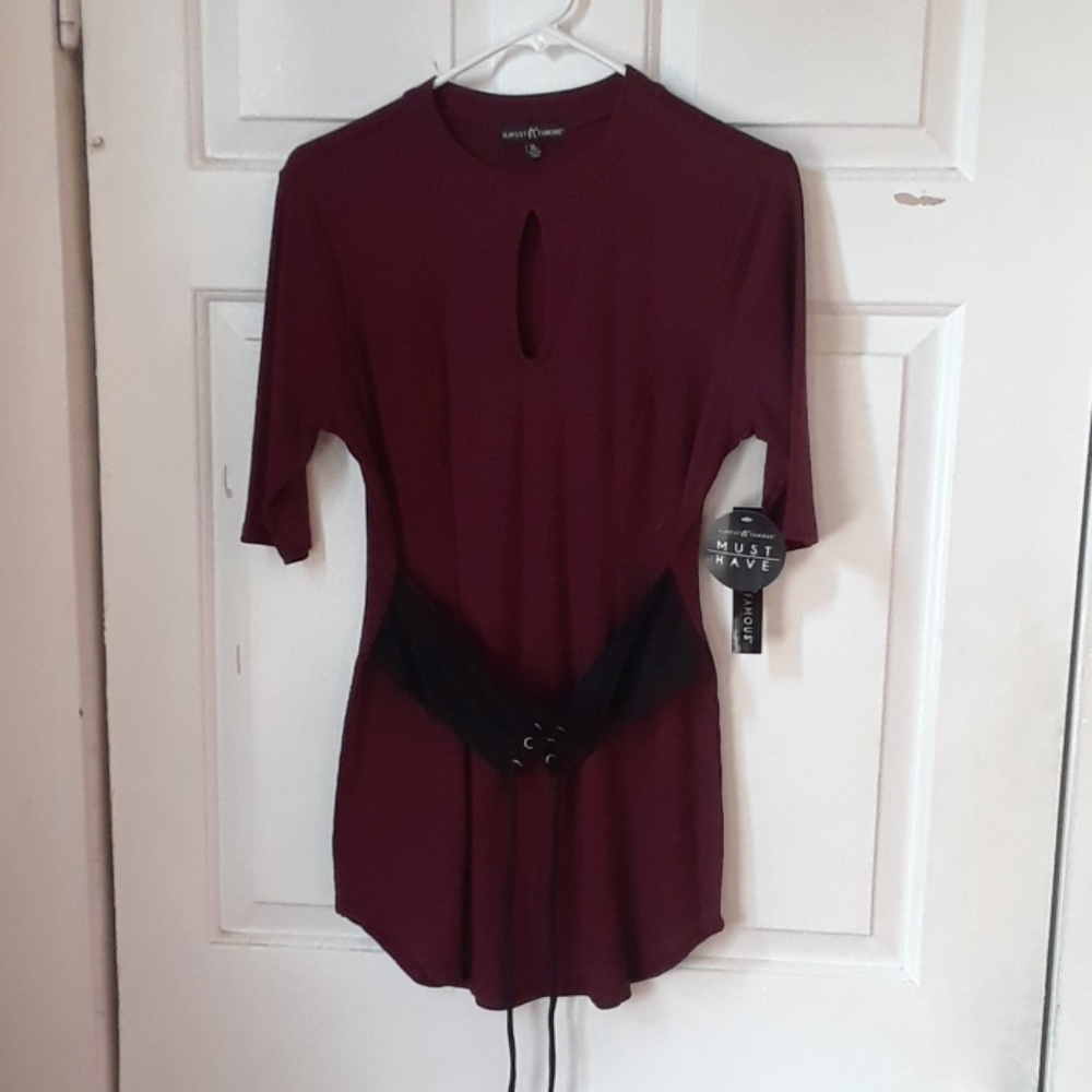 NWT Almost Famous quarter-sleeve shirt